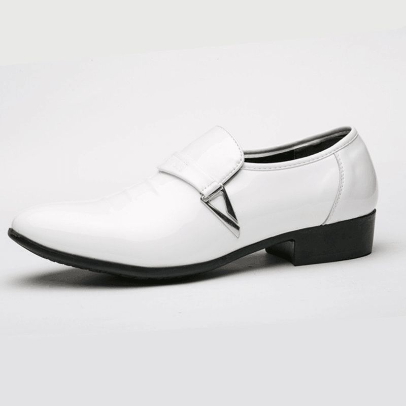 Chaussures Habillées Confortables En Cuir Verni Pour Hommes