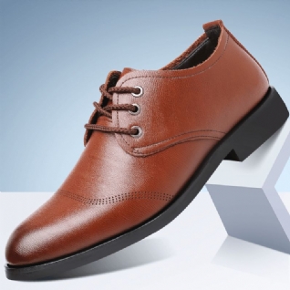 Chaussures Habillées Décontractées Pour Hommes En Cuir Microfibre Doux À Lacets