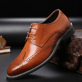 Menico Chaussures Habillées À Bout Pointu En Cuir De Vachette Pour Hommes