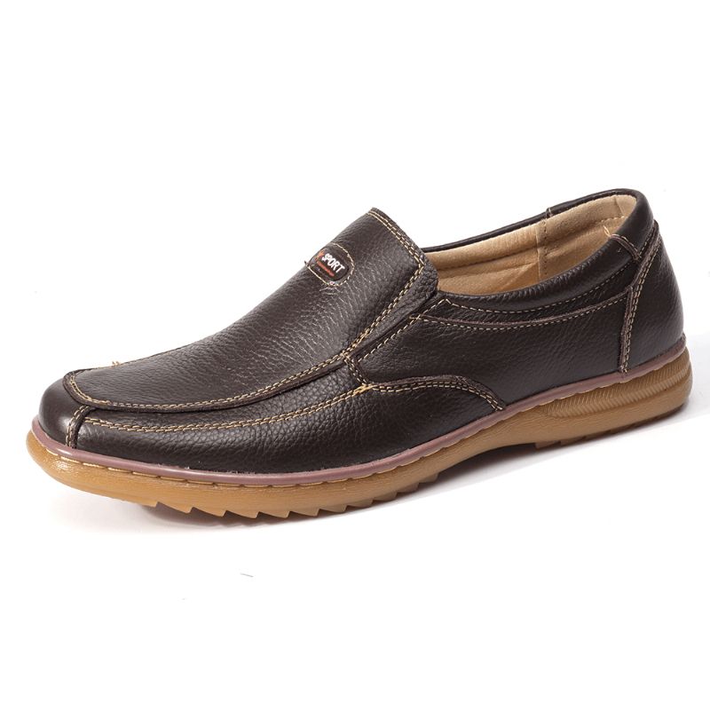 Menico Hommes Véritable Cuir De Vache Slip Sur Semelle Souple Confortable Antidérapant Casual Oxfords