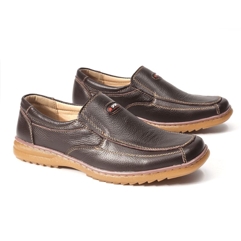 Menico Hommes Véritable Cuir De Vache Slip Sur Semelle Souple Confortable Antidérapant Casual Oxfords