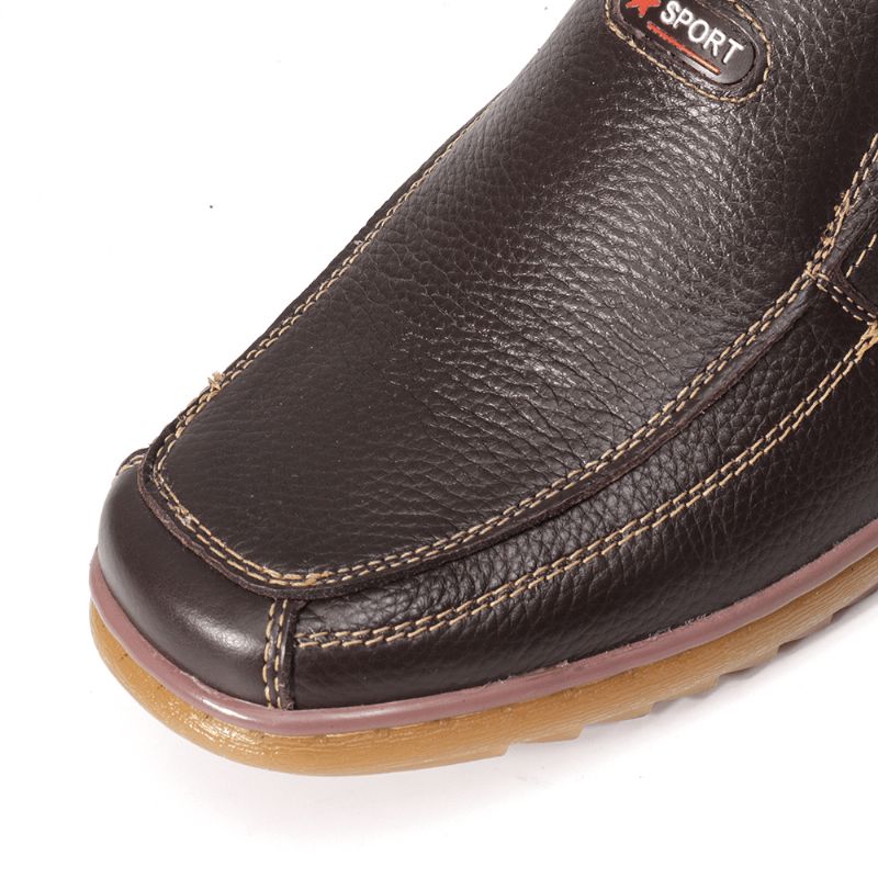 Menico Hommes Véritable Cuir De Vache Slip Sur Semelle Souple Confortable Antidérapant Casual Oxfords