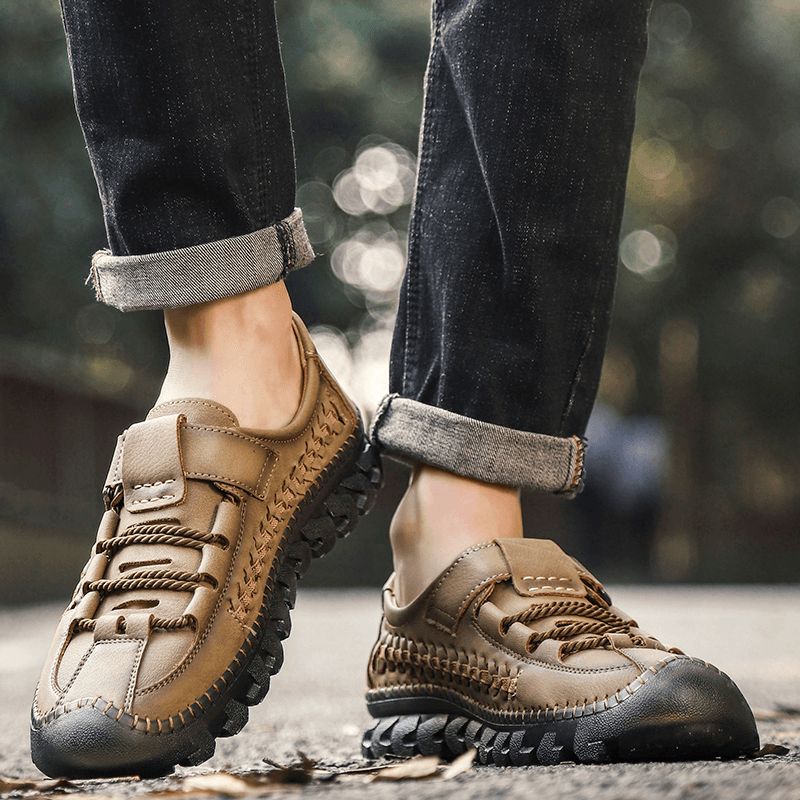 Oxfords En Cuir Souple Pour Hommes D'affaires Décontractés En Microfibre Vintage