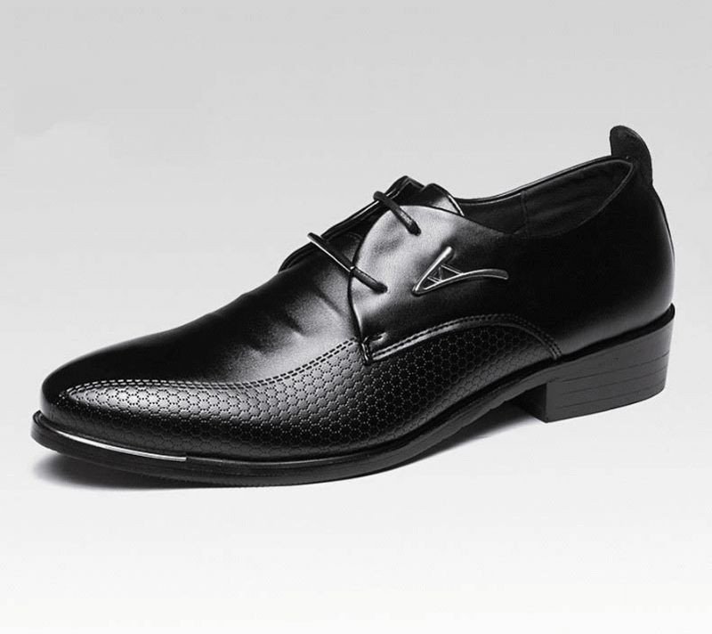 Robe D'affaires Pour Hommes Oxfords Formels En Cuir Mocassins Plats À Lacets Chaussures Décontractées