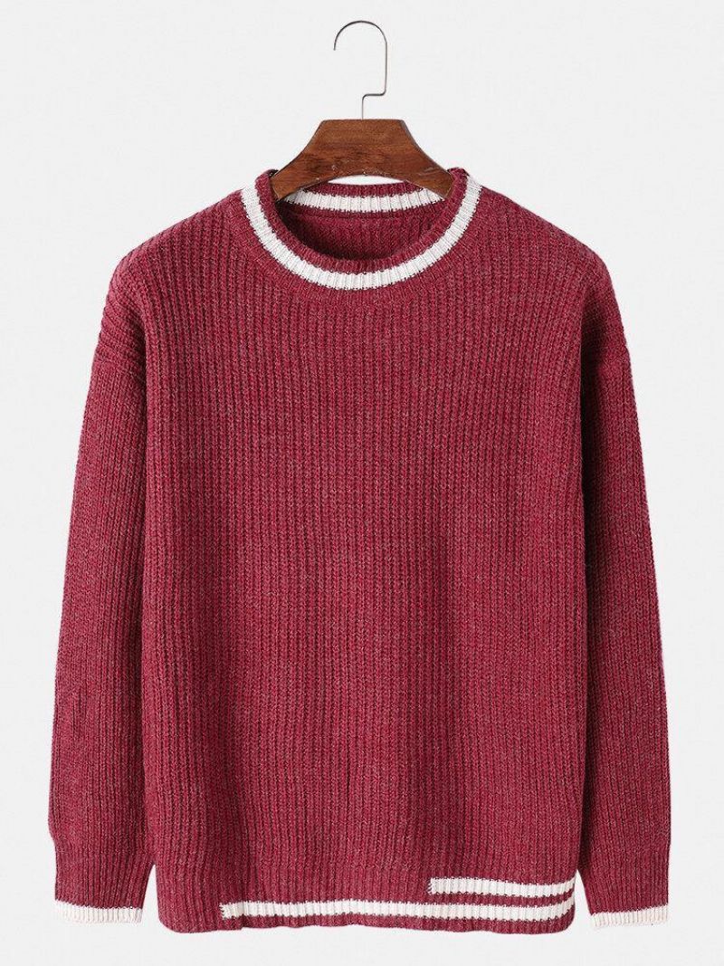 Pull Épais À Col Rond En Tricot Chaud Pour Hommes