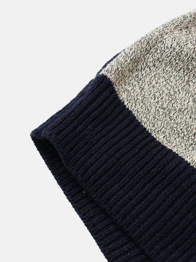 Pulls Décontractés En Tricot Côtelé À Col Roulé Pour Hommes