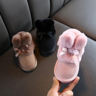 Bottes D'hiver En Fourrure Ornées De Nœuds Pour Fille