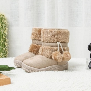 Bottes D'hiver À Pompons En Fourrure Pour Enfants