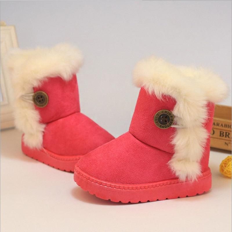 Bottes D'hiver Super Douces En Fourrure Écologique Pour Enfants