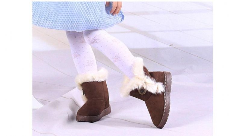 Bottes D'hiver Super Douces En Fourrure Écologique Pour Enfants