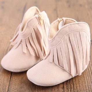 Chaussons En Cuir Suédé À Semelle Souple Pour Bébé Fille