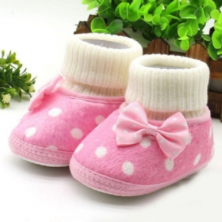 Chaussures Antidérapantes Souples Bébé Fille Avec Nœud