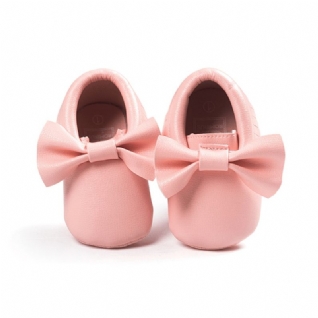 Chaussures De Bébé En Cuir Confortables À La Mode Avec Nœud