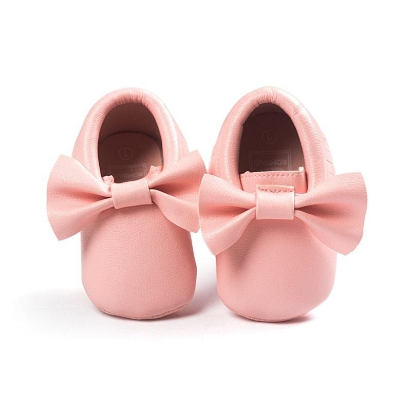 Chaussures De Bébé En Cuir Confortables À La Mode Avec Nœud