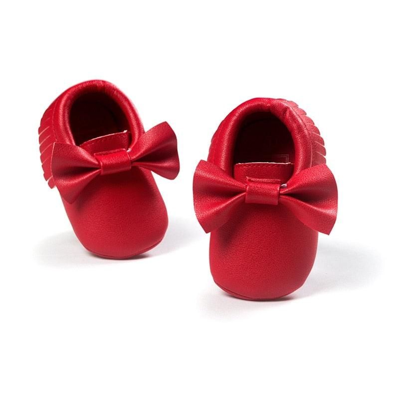 Chaussures De Bébé En Cuir Confortables À La Mode Avec Nœud