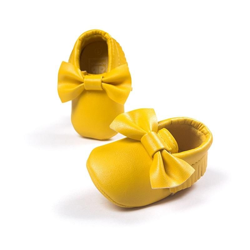 Chaussures De Bébé En Cuir Confortables À La Mode Avec Nœud