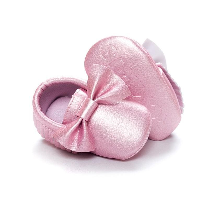 Chaussures De Bébé En Cuir Confortables À La Mode Avec Nœud