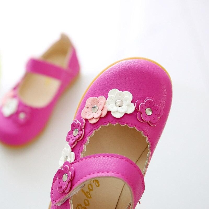 Sandales En Cuir Souple Flowers Pour Fille