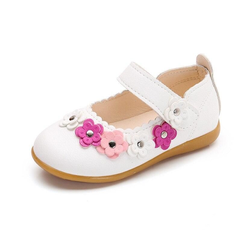 Sandales En Cuir Souple Flowers Pour Fille