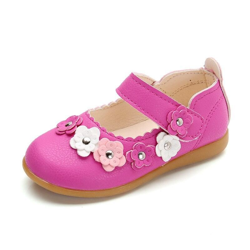 Sandales En Cuir Souple Flowers Pour Fille