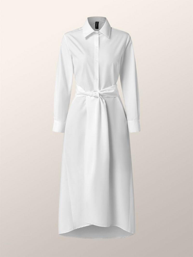 Robe Chemise Unie À Manches Longues Et Nœud Urbain