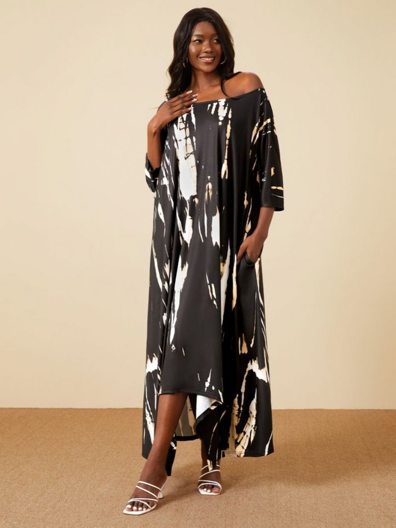 Robe Maxi Décontractée À Col Rond