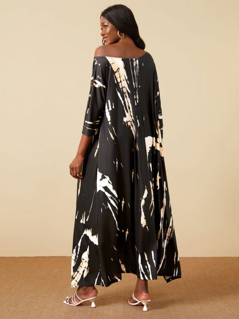 Robe Maxi Décontractée À Col Rond