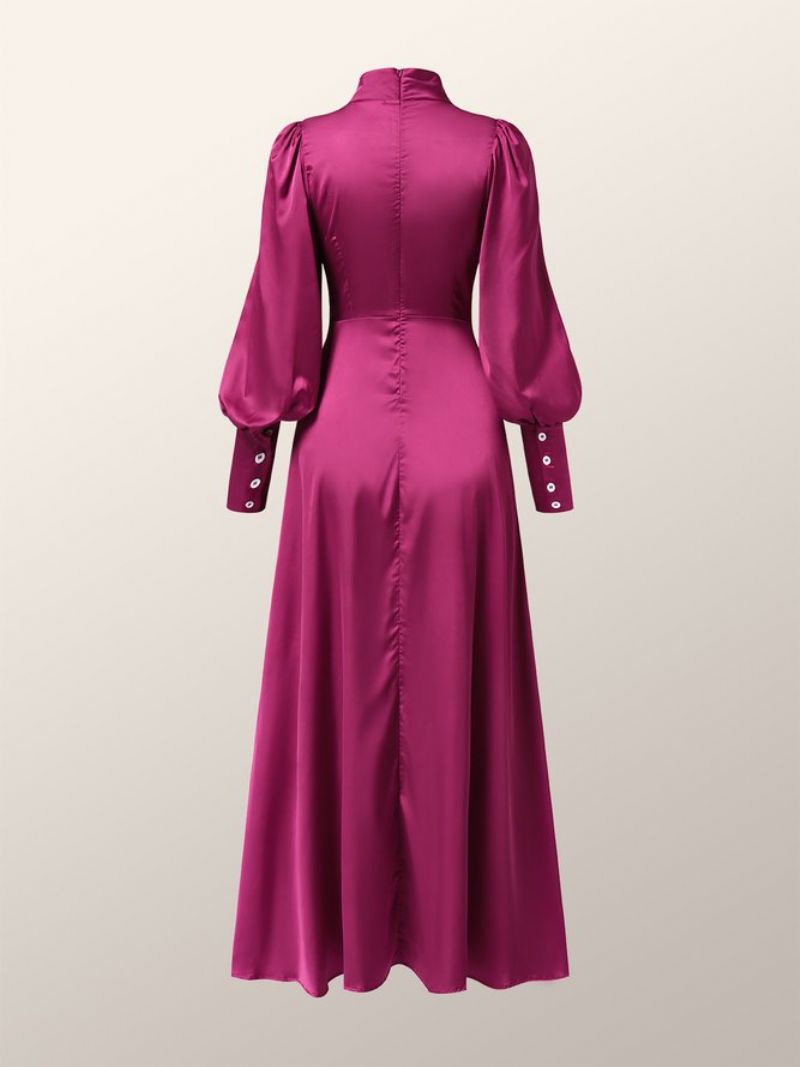 Robe De Soirée Élégante En Satin À Col Montant