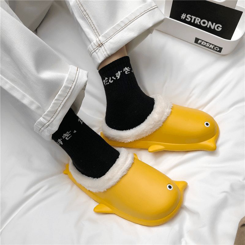 Chaussons En Coton Chauds En Forme De Petit Pingouin Pour Hommes