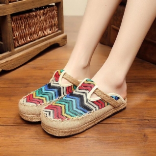 Espadrilles Arc-en-ciel Mocassins Dos Nu En Lin