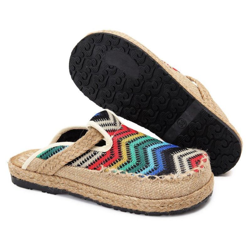 Espadrilles Arc-en-ciel Mocassins Dos Nu En Lin