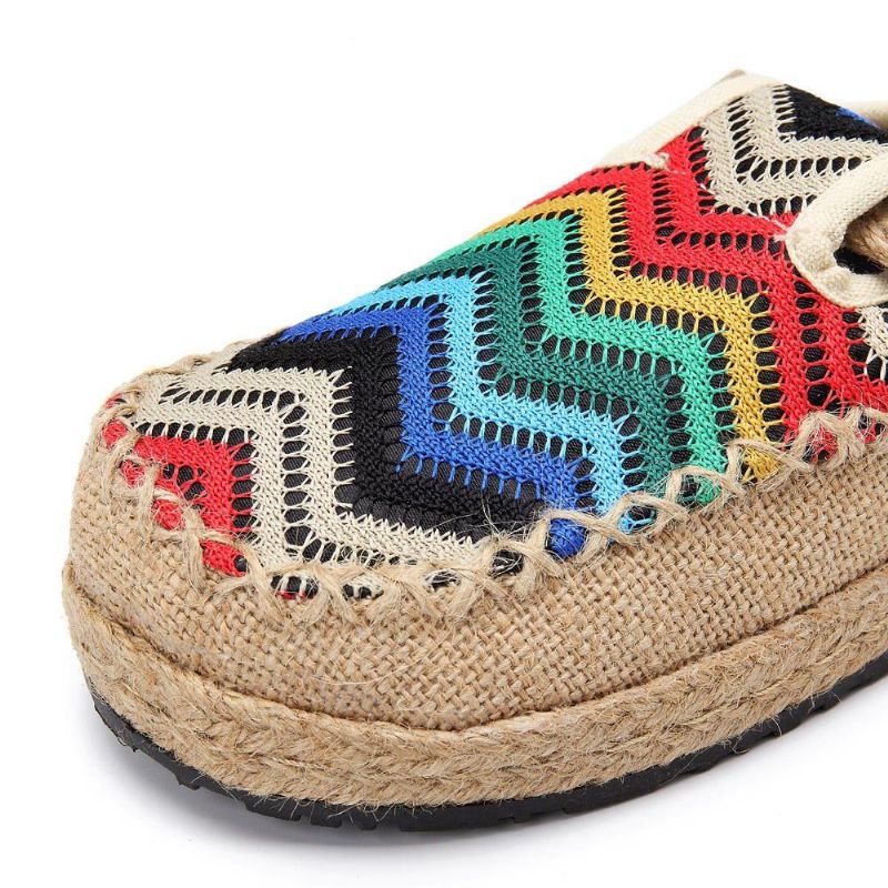 Espadrilles Arc-en-ciel Mocassins Dos Nu En Lin