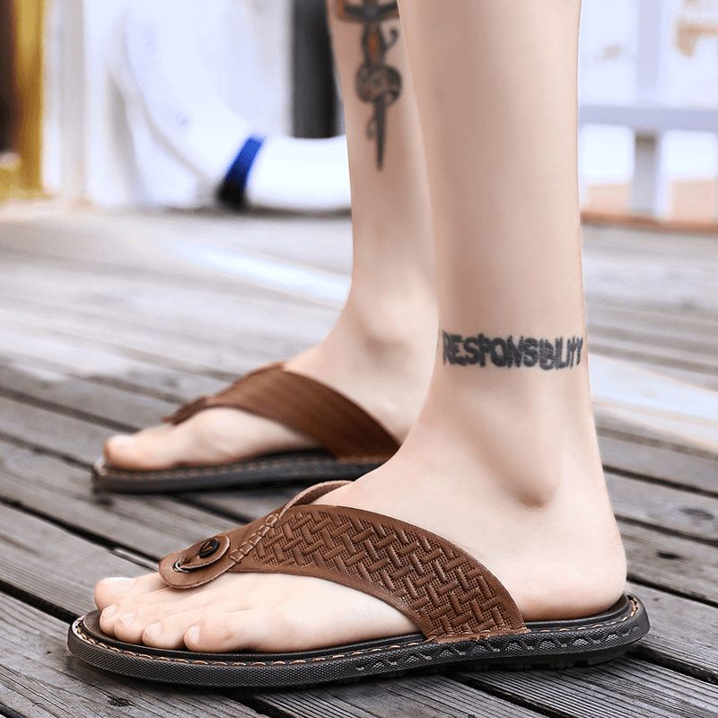 Hommes Flip Flop Retro Casual Soft Home Pantoufles