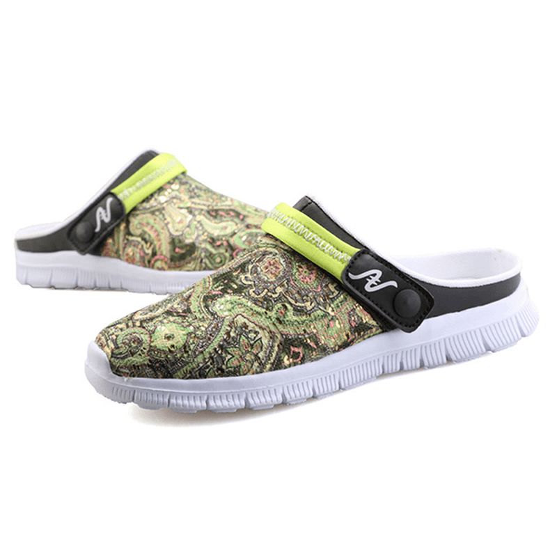 Hommes Pantoufles Chaussures Respirant Fleur Plage Sandales En Plein Air