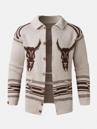 Cardigans En Tricot Chaud À Motif Vintage Pour Hommes