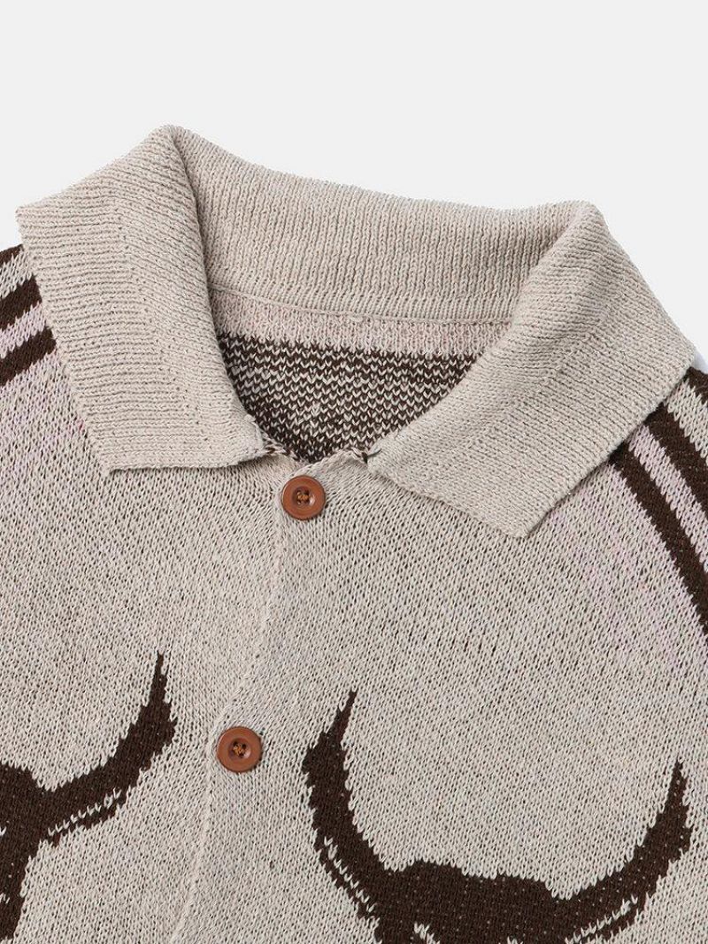 Cardigans En Tricot Chaud À Motif Vintage Pour Hommes