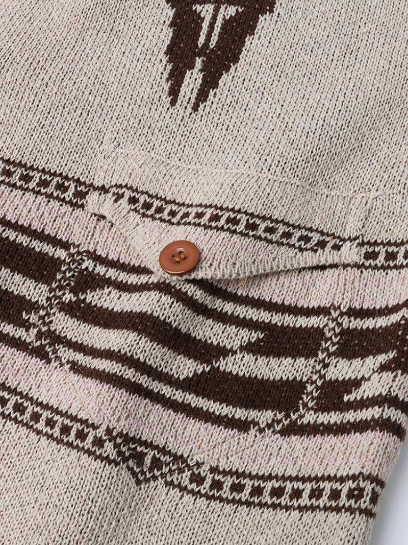 Cardigans En Tricot Chaud À Motif Vintage Pour Hommes