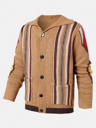 Cardigans Vintage À Double Boutonnage À Rayures Pour Hommes