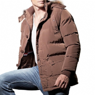 Parka D'hiver Coupe-vent Multi-poches À Fermeture Éclair Pour Hommes