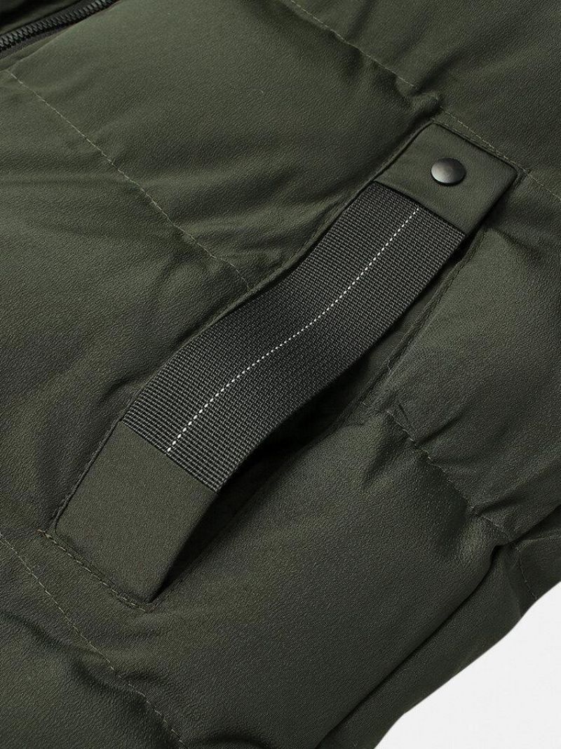 Veste Zippée À Capuche Pour Homme Avec Poche Latérale Coupe-vent Et Chaude Sans Manches