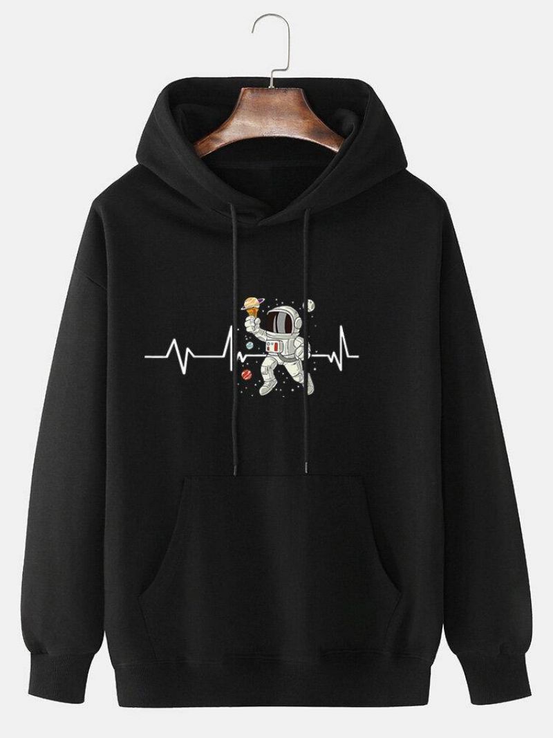 Sweat À Capuche Avec Cordon De Serrage En Coton Ecg Ice Cream Astronaut Pour Homme