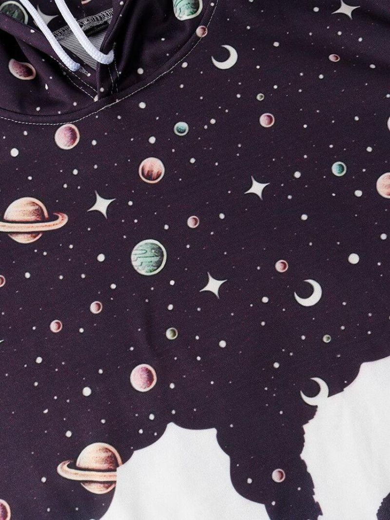 Sweat À Capuche À Manches Longues À Imprimé Galaxie Astronaute Design Pour Homme Avec Poche