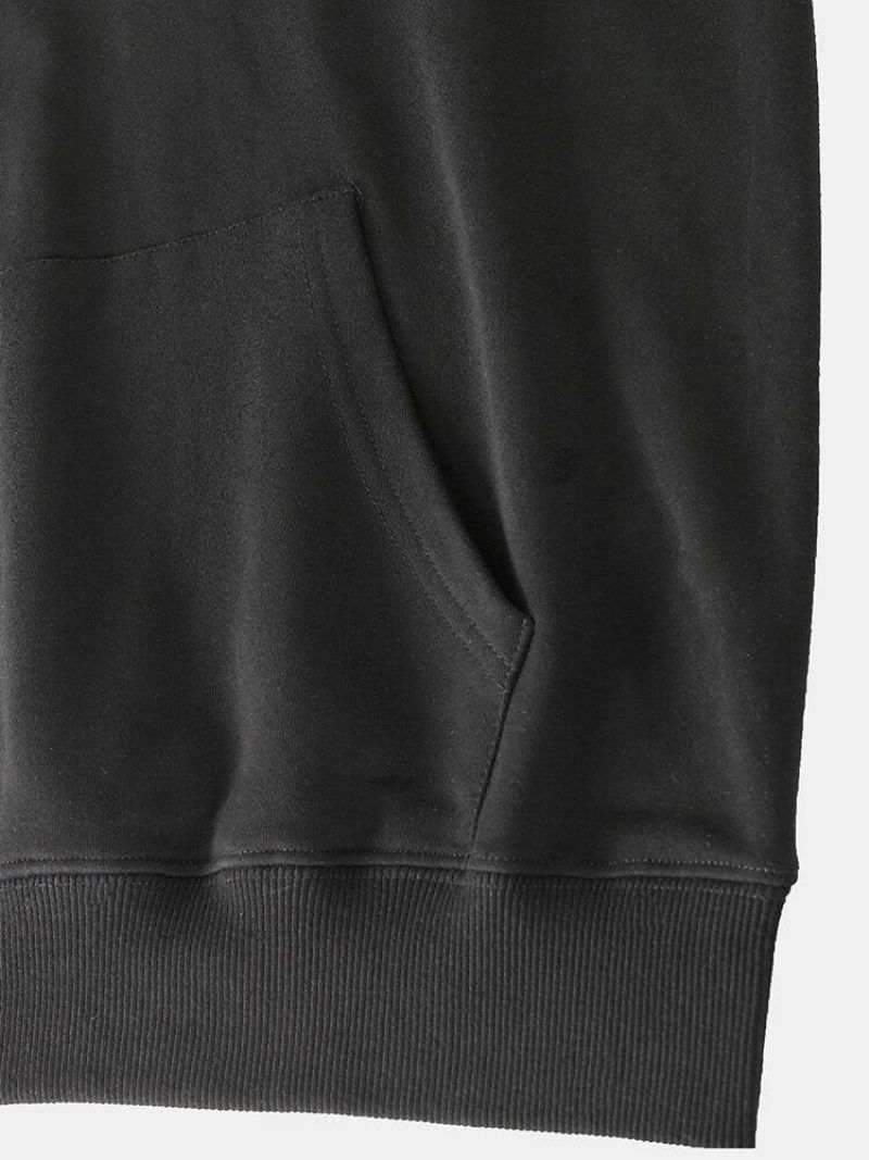 Sweats À Capuche 100 % Coton Avec Impression De Carte Et Poche Kangourou Pour Homme