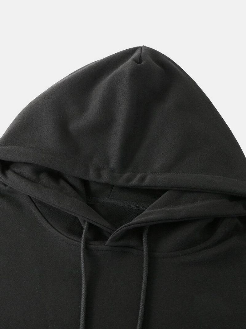 Sweats À Capuche Avec Poche Kangourou Et Épaules Tombantes Pour Hommes