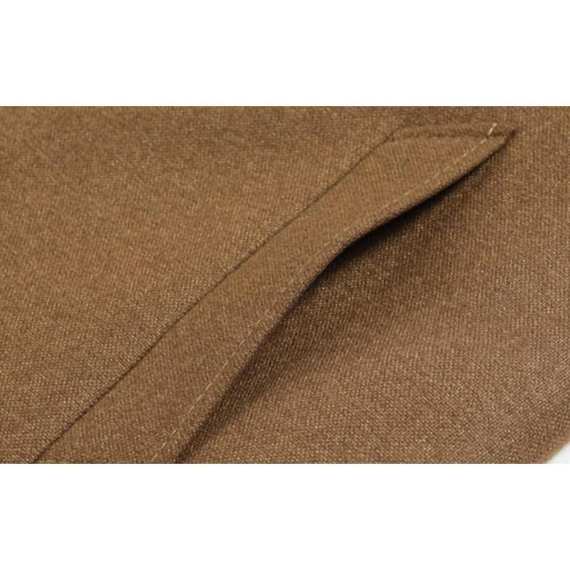 Trench Manteau D'affaires Mi-long Pour Hommes Manteau En Laine Décontracté De Couleur Unie