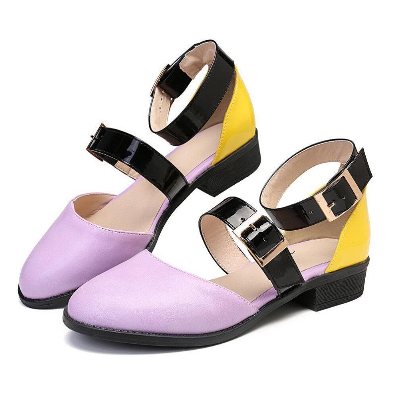 Chaussures Plates Élégantes À Boucle Antidérapante Colorblock Pour Femmes