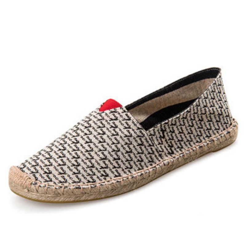 Espadrilles À Enfiler De Couleur Unie Pour Femmes De Grande Taille Chaussures Plates De Pêcheur