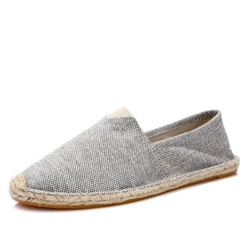 Espadrilles À Enfiler De Couleur Unie Pour Femmes De Grande Taille Chaussures Plates De Pêcheur