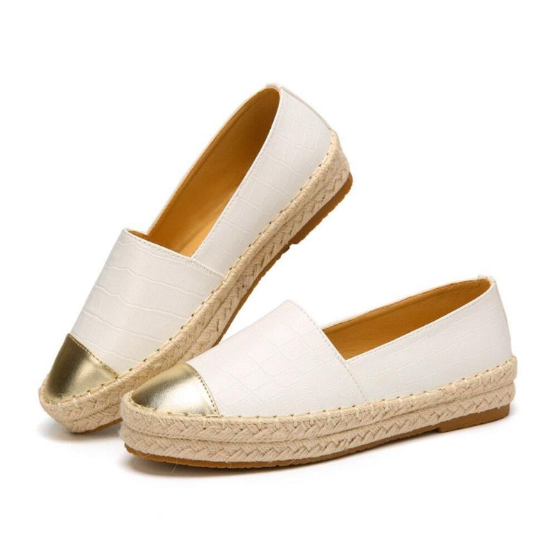 Femmes Casual Splicing À Enfiler Espadrille Mocassins Appartements Chaussures De Pêcheur