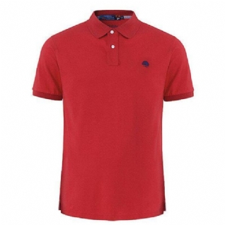 Chemise De Golf De Couleur Pure D'été Grande Taille Pour Hommes Col Rabattu Lâche Hauts À Manches Courtes